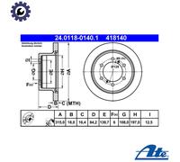 ATE 24.0118-0140.1 Brake disc