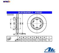 ATE 24.0118-0161.1 Brake disc