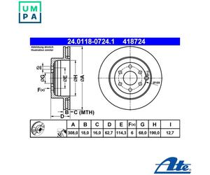 2x BRAKE DISC 24.0118-0724.1 FOR NISSAN ARMADA/III/SUV PATHFINDER 2.5L 4cyl 3.0L