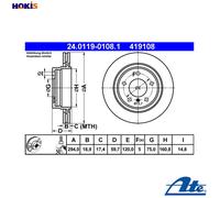 2x BRAKE DISC 24.0119-0108.1 FOR BMW 3/E46/Convertible/Compact N42B20A M47D20