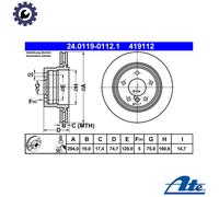 2x BRAKE DISC 24.0119-0112.1 FOR BMW Z4/Roadster/E85/E86 N52B25AF/A 2.5LA 3.0L