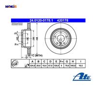 Brake disc ATE 24.0120-0178.1 for BMW 7 (E65, E66, E67) 3.0 2002-2005