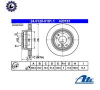 2x BRAKE DISC 24.0120-0181.1 FOR BMW S38B38 3.8L S38B36 3.5L 6cyl 5 E34 M60B40