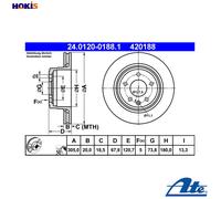 2x BRAKE DISC 24.0120-0188.1 FOR JAGUAR Vanden/Plas XJ/ESPORTIVO XK 3.2L 6cyl XJ