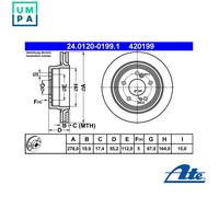 2x BRAKE DISC 24.0120-0199.1 FOR MERCEDES-BENZ 124/T-Model/Break E-CLASS 3.0L
