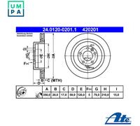 2x BRAKE DISC 24.0120-0201.1 FOR LAND ROVER DISCOVERY/IV/VAN RANGE/SPORT/SUV