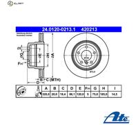 2x BRAKE DISC 24.0120-0213.1 FOR BMW 5/E61/E60 N52B25A 2.5L M57D30 N53B30 3.0L