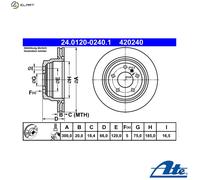 ATE Brake disc 24.0120-0240.1 300,0 20,0 5 120,0 Vented Coated High-carbon BMW: 4 Coupe, 3 Touring, 3 GT