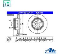 Brake Disc BMW 3 (F30, F80) ActiveHybrid 24.0120-0243.1