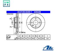 2x BRAKE DISC 24.0120-0249.1 FOR VAUXHALL OPEL B10XL/10XE D10XE 1.0L 3cyl VIVA