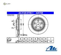 2x BRAKE DISC 24.0120-0708.1 FOR JAGUAR AJD 2.7L JB 2.5L AJ-V6/FB 3.0L 6cyl 3.6L