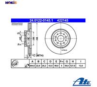 2x BRAKE DISC 24.0122-0145.1 FOR ALFA ROMEO FIAT CROMA TIPO/Hatchback DOBLO 2.0L