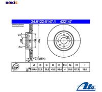 2x BRAKE DISC 24.0122-0147.1 FOR ALFA ROMEO PEUGEOT FIAT FIORINO/MPV/Box IDEA