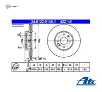 ATE 24.0122-0148.1 Brake disc
