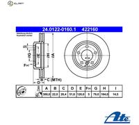 2x BRAKE DISC 24.0122-0160.1 FOR BMW 3/E46/Convertible/Compact/Z/E6/Roadster
