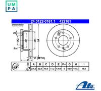 ATE 24.0122-0161.1 Brake disc