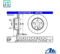 1X Brake disc ATE 24.0122-0162.1 for MERCEDES-BENZ V-CLASS (638/2) 2 1997-2003