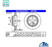 2x BRAKE DISC 24.0122-0192.1 FOR MERCEDES-BENZ M 112.975 3.7L 6cyl S-CLASS 5.0L