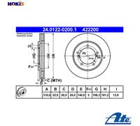 ATE 24.0122-0200.1 Brake disc