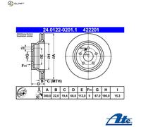 1X Brake disc ATE 24.0122-0201.1 for MERCEDES-BENZ CLS (C219) 3 2005-201