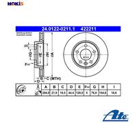 2x BRAKE DISC 24.0122-0211.1 FOR VW CARAVELLE/KOMBI/Bus/TRANSPORTER/Mk/T6/VI