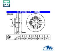 2x BRAKE DISC 24.0122-0219.1 FOR SKODA SUPERB/II/III OCTAVIA/Combi KODIAQ VW