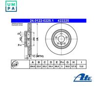 2x BRAKE DISC 24.0122-0225.1 FOR ALFA ROMEO AR32301/32310/16201 937A1.000 2.0L