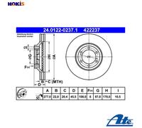 2x BRAKE DISC 24.0122-0237.1 FOR MITSUBISHI HYUNDAI D4BF/D4BH 2.5L 4cyl GALLOPER