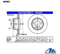 2x BRAKE DISC 24.0122-0239.1 FOR BMW B37D15A B38B15A 1.5L 3cyl 1 Van F20A 2.0L