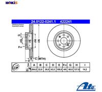 2x BRAKE DISC 24.0122-0241.1 FOR FIAT GRANDE/PUNTO/Van VAUXHALL CORSA/VAN/Mk