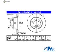ATE 24.0122-0245.1 Brake disc