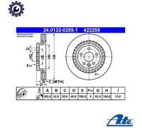 2x BRAKE DISC 24.0122-0259.1 FOR VOLVO V60/Van S80/II S60 XC70/SUV V70/III 2.0L