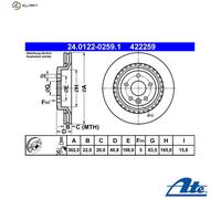 Brake Disc VOLVO S60 II T3 24.0122-0259.1