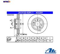 2x BRAKE DISC 24.0122-0291.1 FOR PEUGEOT 308/Hatchback/Van/SW/II HNP 1.2L 3cyl