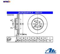 2x BRAKE DISC 24.0123-0111.1 FOR HONDA CIVIC/VII/Hatchback 4EE-2 1.7L 4cyl