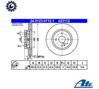 2x BRAKE DISC 24.0123-0112.1 FOR MAZDA ZJ-46/VE 1.3L Y404 1.4L Y655/Y661 1.6L
