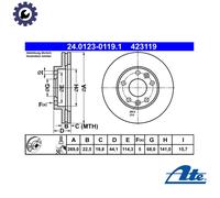 2x BRAKE DISC 24.0123-0119.1 FOR RENAULT DACIA K9K858/856 1.5L F4R402/403 2.0L
