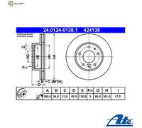 ATE 24.0124-0138.1 Brake disc