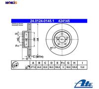 2x BRAKE DISC 24.0124-0145.1 FOR SUBARU B3/Hatchback OUTBACK/LEGACY FORESTER