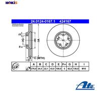2x BRAKE DISC 24.0124-0167.1 FOR FORD TRANSIT/TOURNEO/Bus/Van/Platform/Chassis