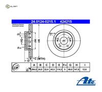 2x BRAKE DISC 24.0124-0215.1 FOR MITSUBISHI OUTLANDER/III/Van/SUV GALANT/VIII
