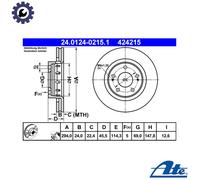 2x BRAKE DISC 24.0124-0215.1 FOR MITSUBISHI OUTLANDER/III/Van/SUV GALANT/VIII