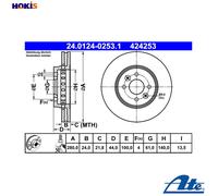 2x BRAKE DISC 24.0124-0253.1 FOR RENAULT DACIA LODGY DOKKER/MPV/Express/Box 1.0L