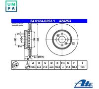 2x BRAKE DISC 24.0124-0253.1 FOR RENAULT DACIA LODGY DOKKER/MPV/Express/Box 1.0L