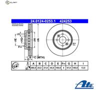 ATE 24.0124-0253.1 Brake disc