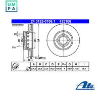2x BRAKE DISC 24.0125-0106.1 FOR AUDI 7A 2.3L NM 2.0L 5cyl COUPEAAH/AFC 2.8L 80
