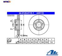 2x BRAKE DISC 24.0125-0115.1 FOR VW ARG/APT/ADR/AEB/AUG/ATW/APU/ANB/AWM 1.8L