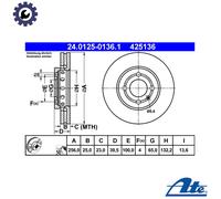 2x BRAKE DISC 24.0125-0136.1 FOR VW AMF 1.4L 3cyl LUPOAKU 1.7L AHT 1.0L 4cyl