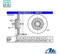 2x BRAKE DISC 24.0125-0137.1 FOR SKODA SEAT AUDI A4/S4/Convertible A6/S6 2.0L A4