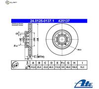 2x BRAKE DISC 24.0125-0137.1 FOR SKODA SEAT AUDI A4/S4/Convertible A6/S6 2.0L A4